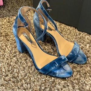 Blue Velvet Heels